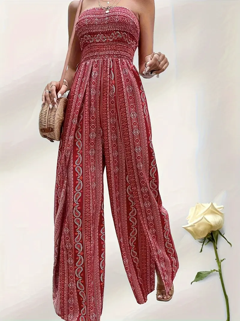 Nadia® | Bohemian Strapless Wide Leg Jumpsuit - Image 5