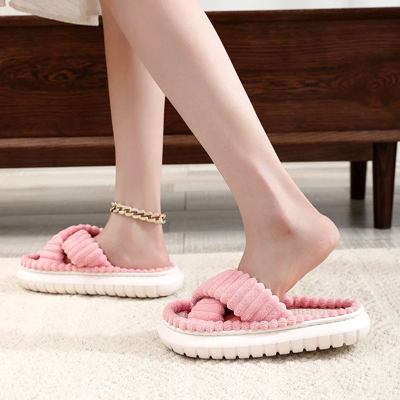 Nadia® | Casual Open Toe Plush Slippers - Image 3