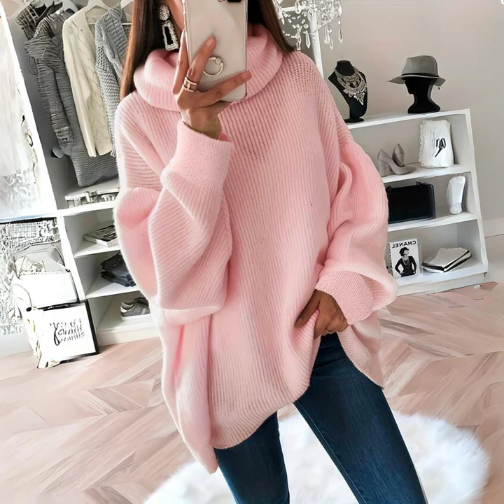 Nadia | elegant autumn sweater with oversized turtleneck for women