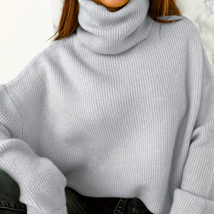 Nadia | elegant autumn sweater with oversized turtleneck for women - Image 4