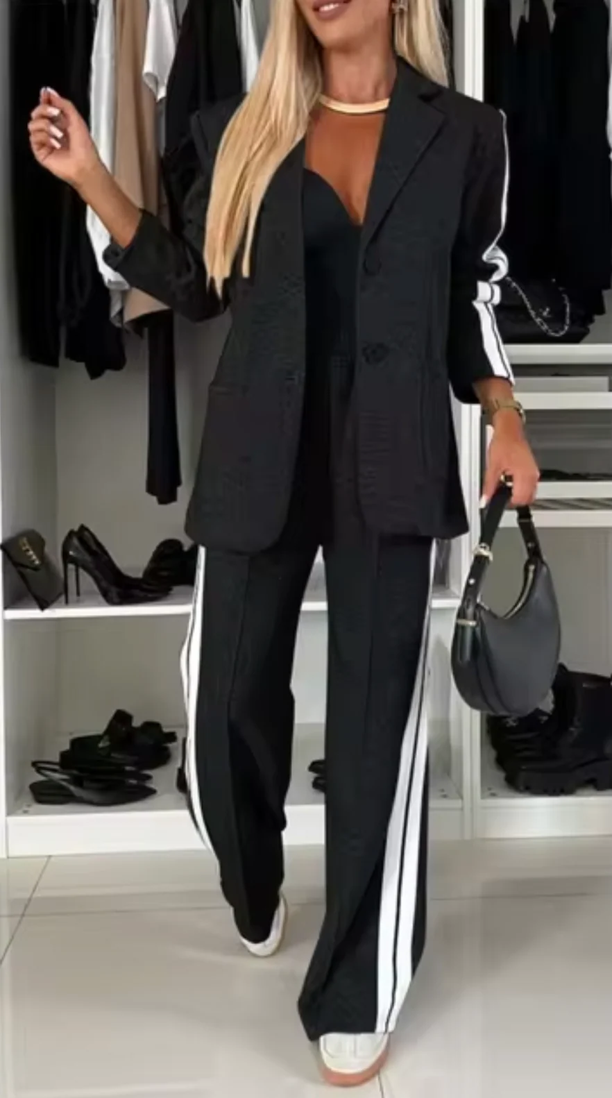 Nadia | Elegant cotton blazer and trousers set