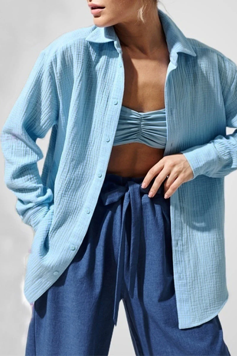 Nadia | Elegant tops with a plain turn-down collar - Image 5