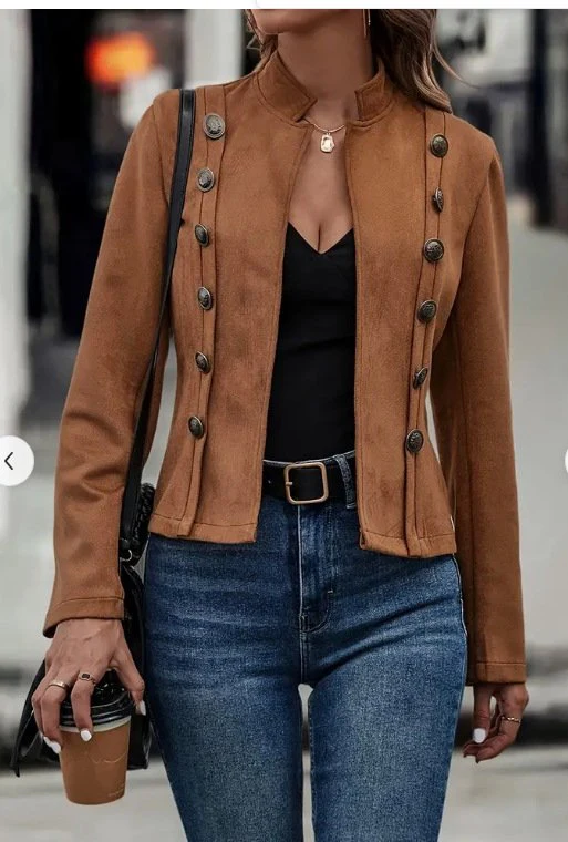 Nadine | Long sleeve suede jacket - Image 8