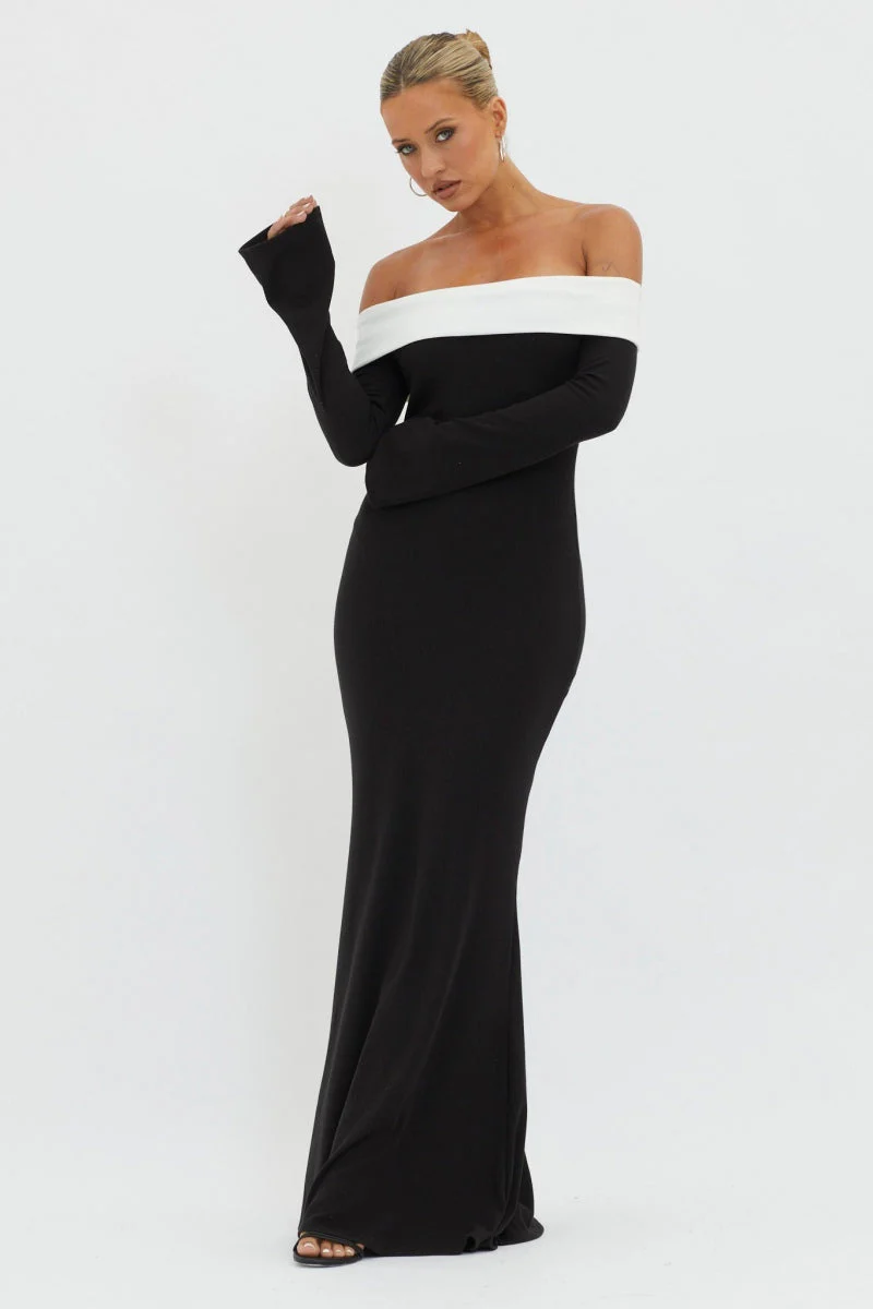Nahir® | Off-The-Shoulder Maxi Knit Dress - Image 2
