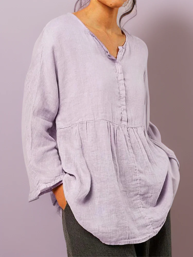 Naia® | Comfortable Tunic With Button Placket In A-Line - Image 4