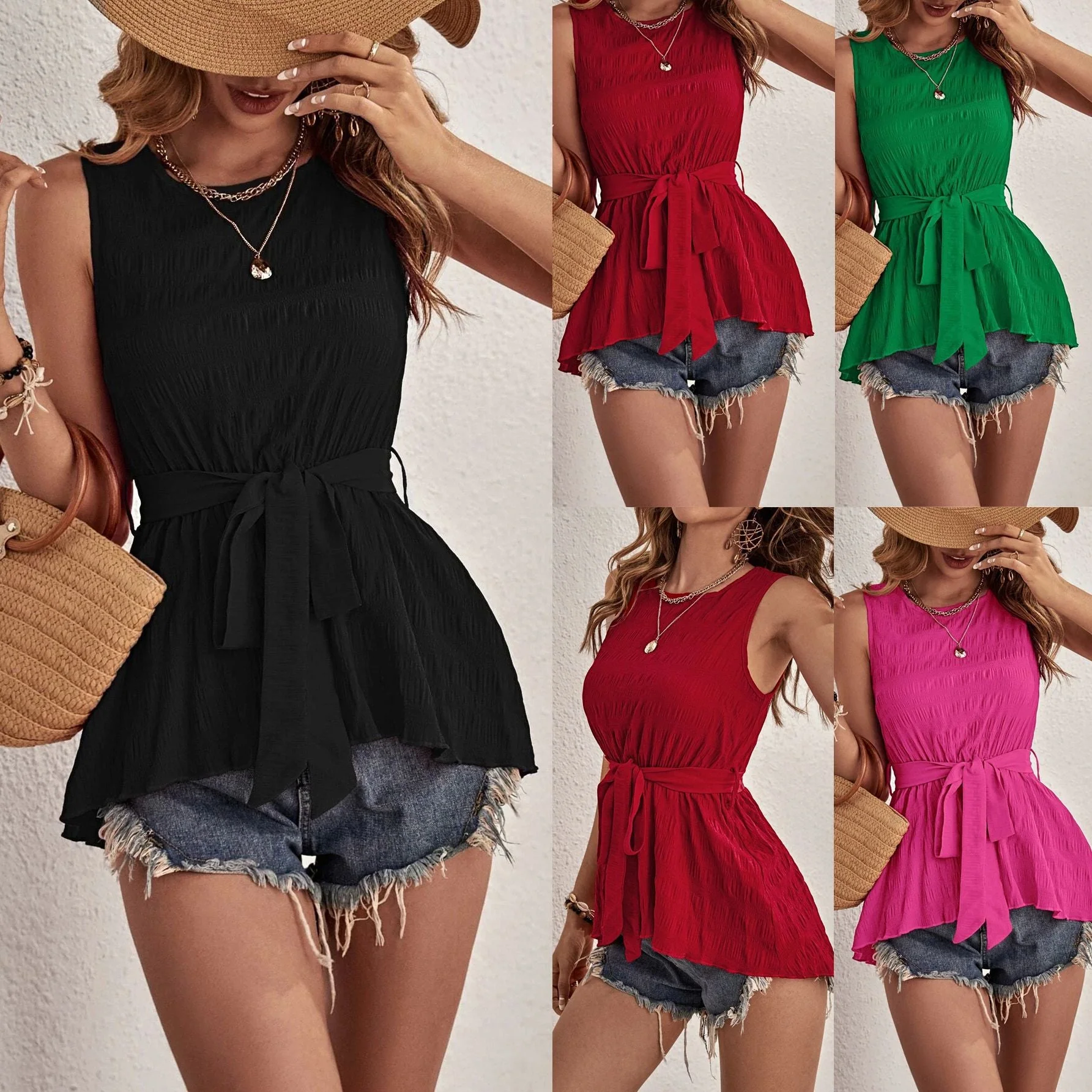 Nancy® | Women'S Blouse Top With Tailored Tie Belt