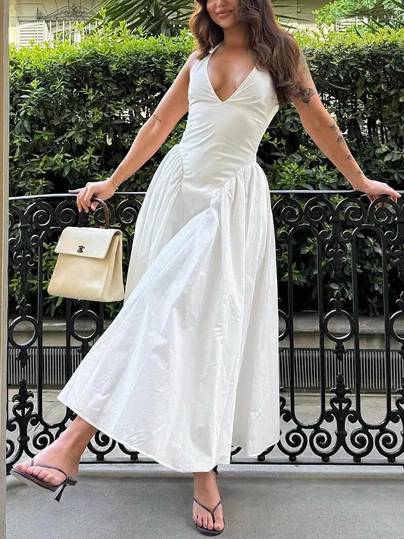 Naomi® | Midi Dress With Deep V-Neck - Image 11