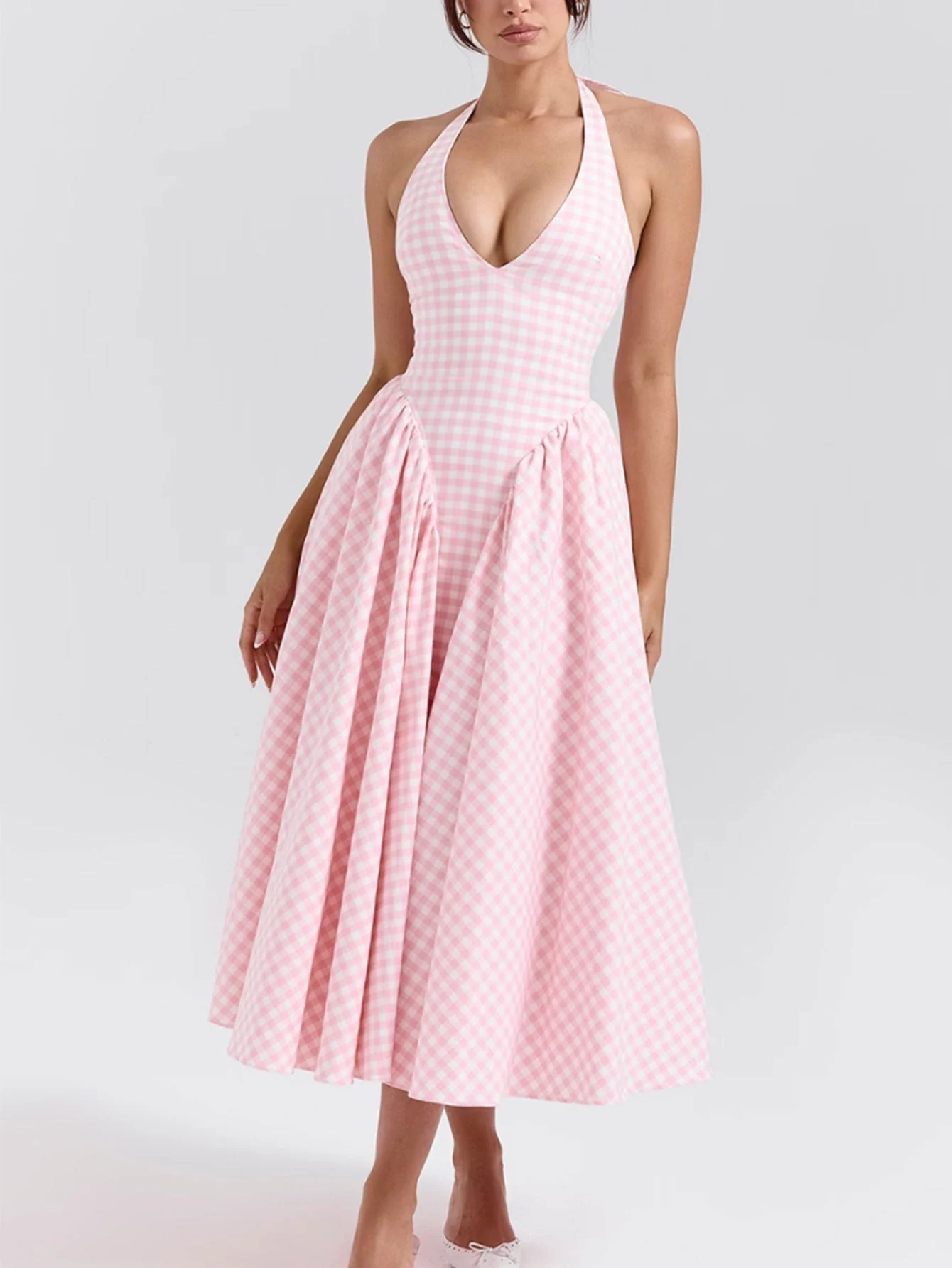 Naomi® | Midi Dress With Deep V-Neck - Image 27