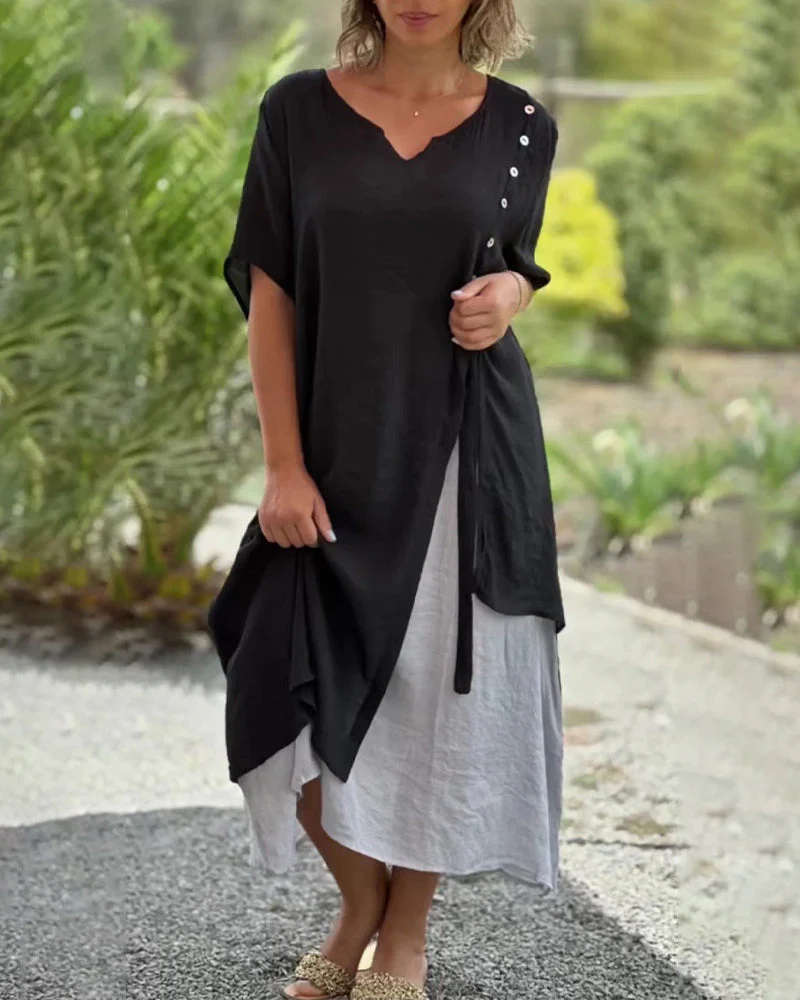 Narges® | Asymmetrical Dress With Short Sleeves - Image 2