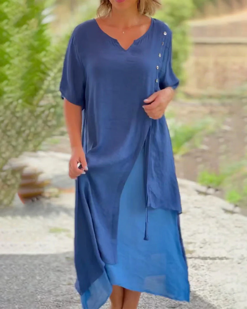 Narges® | Asymmetrical Dress With Short Sleeves - Image 3