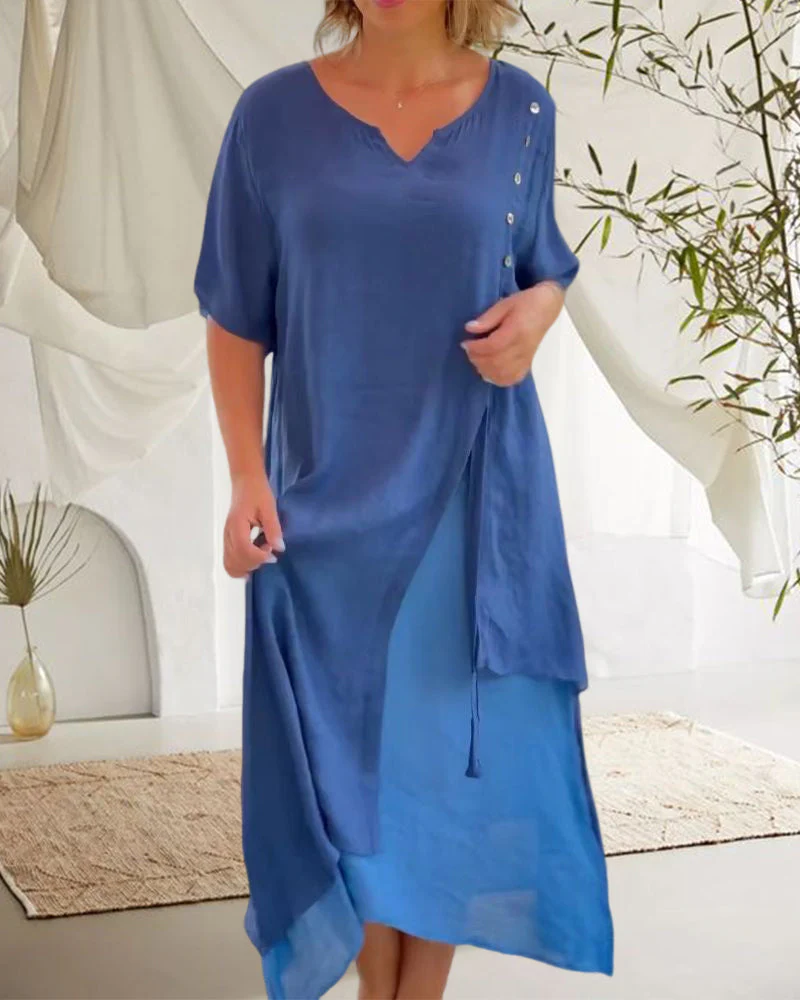 Narges® | Asymmetrical Dress With Short Sleeves - Image 9