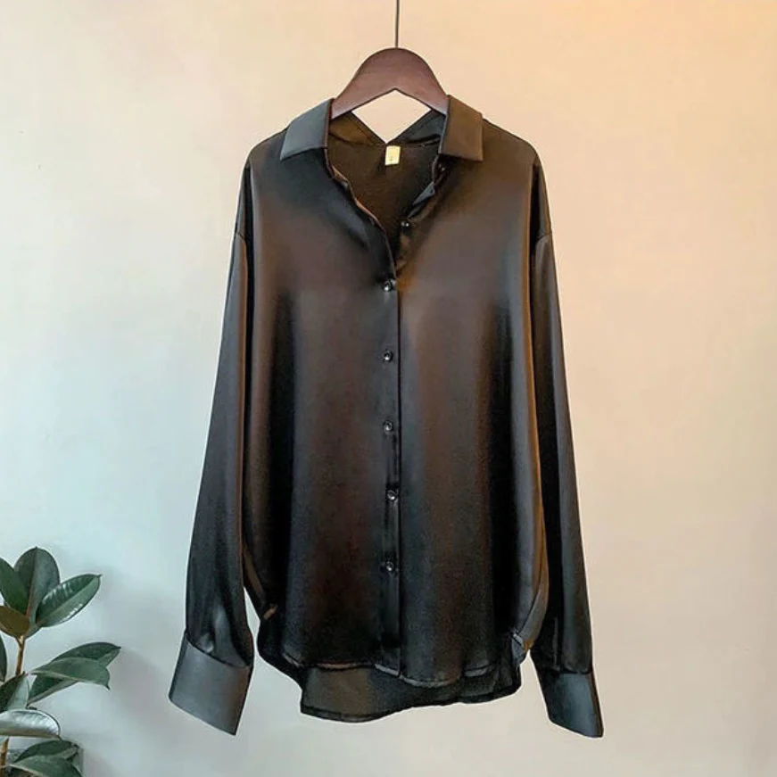 Natalia® | Casual Satin Muslin Blouse - Image 3