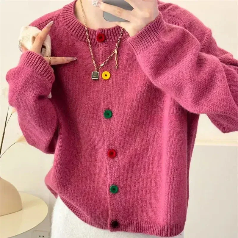 Natalia | Colorful knotted knitted coat for women - Image 4
