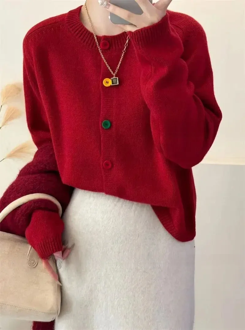 Natalia | Colorful knotted knitted coat for women - Image 5