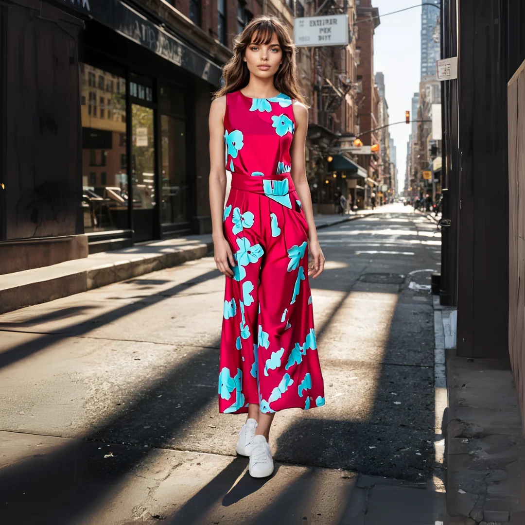 Natalia® | Elegant Floral Print Tunic Evening Dress - Image 2