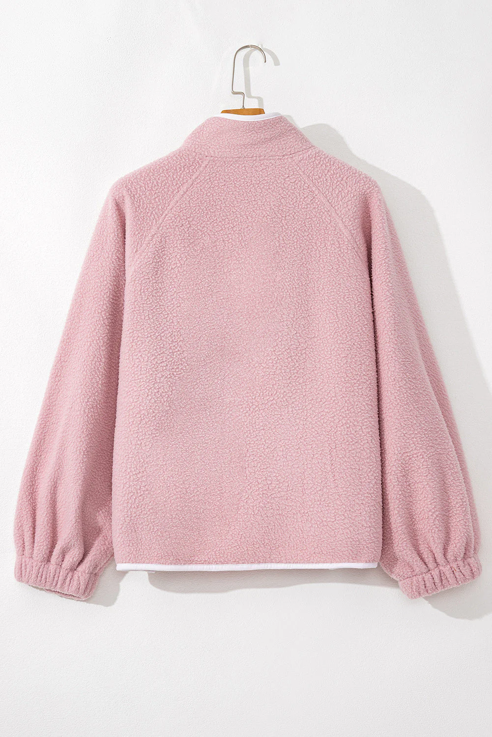 Natalia | Long-sleeved sweatshirt with a half-length snap fastening and side slit pockets - Image 6