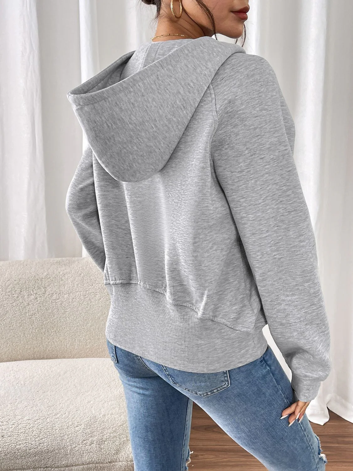 Natalia | Perfee long sleeve half zip hoodie - Image 2