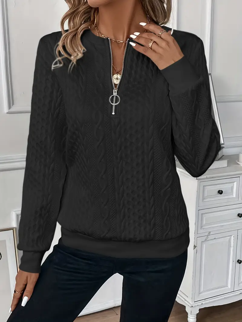 Natalie | Elegant Zip-Up Sweater - Image 3