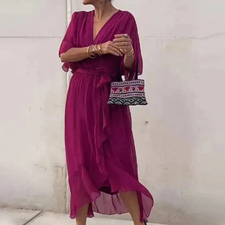 Natasha® | Midi Dress With V-Neckline And Loose Sleeves - Image 7