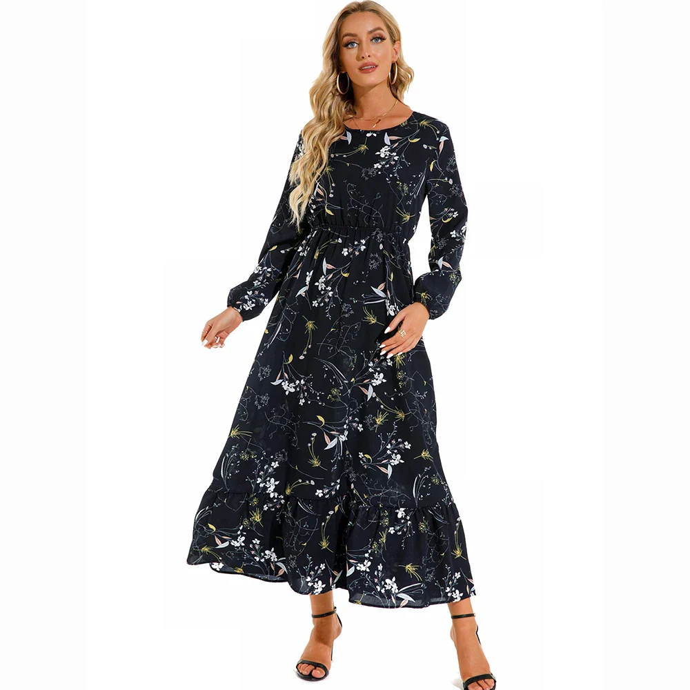 Natasha® | Women'S Bohemian Floral Chiffon Maxi Dress With Long Sleeves - Image 11