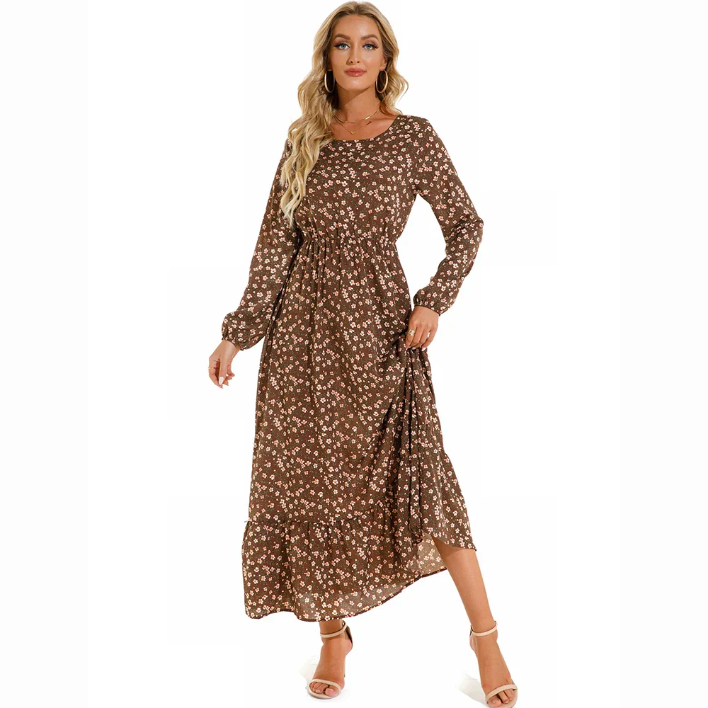 Natasha® | Women'S Bohemian Floral Chiffon Maxi Dress With Long Sleeves - Image 17