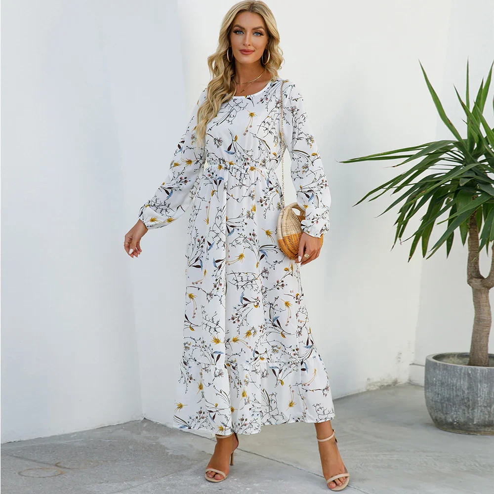 Natasha® | Women'S Bohemian Floral Chiffon Maxi Dress With Long Sleeves - Image 18