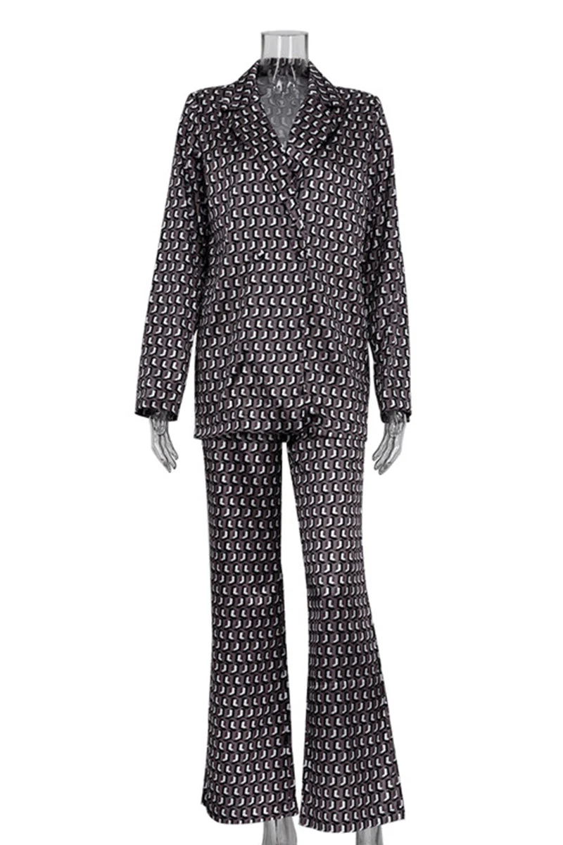 Natividad | Casual Street Animal Print Patchwork Turndown Collar Long Sleeve Two Piece Suit - Image 11