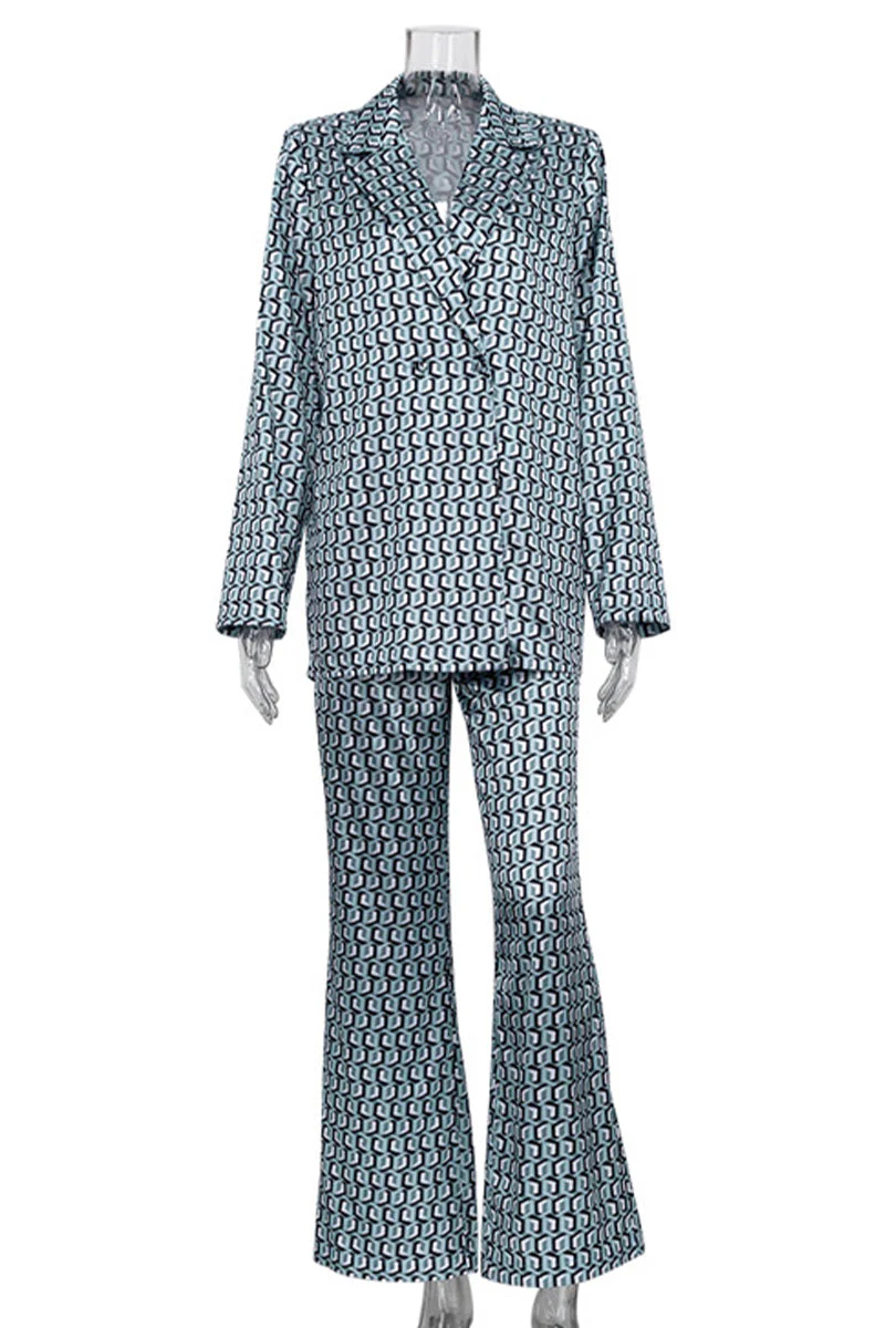 Natividad | Casual Street Animal Print Patchwork Turndown Collar Long Sleeve Two Piece Suit - Image 6