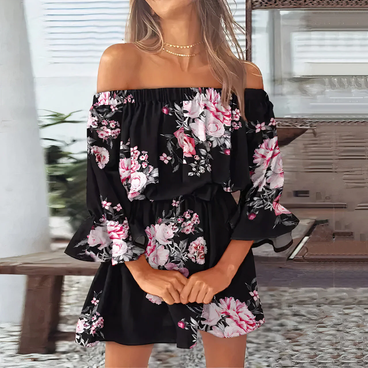 Natividad® | Elegant Off-The-Shoulder Dress
