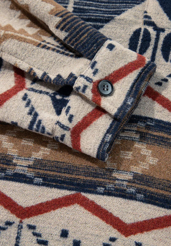 Natividad | Long-sleeved sweatshirt with a geometric half-button pattern - Image 11