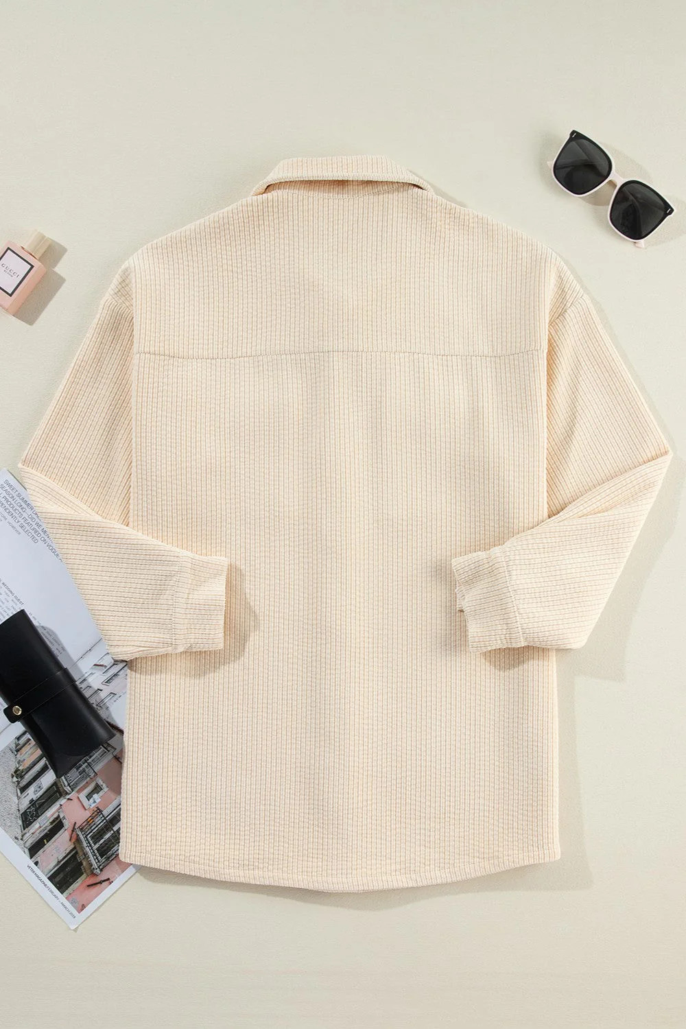Nayeli | Buttoned, low shoulder jacket with pockets - Image 6