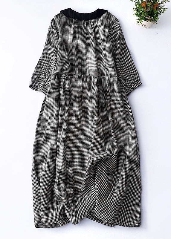 Nélida® | Black Checked Peter Pan Collar Dress