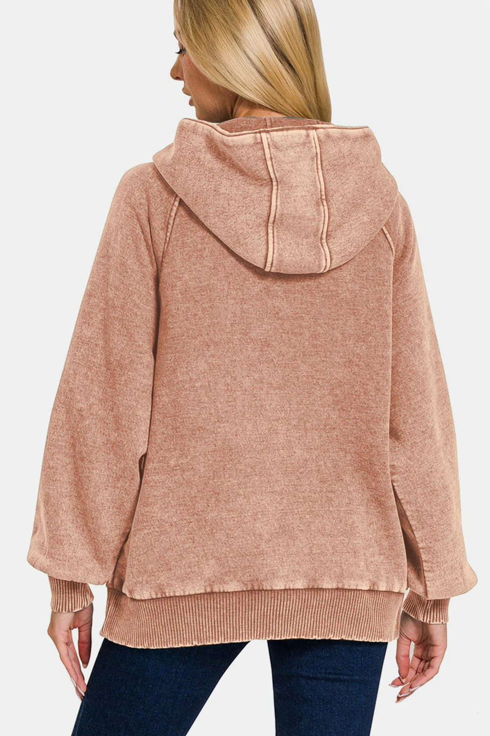 Nélida | Zenana Acid Wash Fleece Kangaroo Hoodie - Image 2
