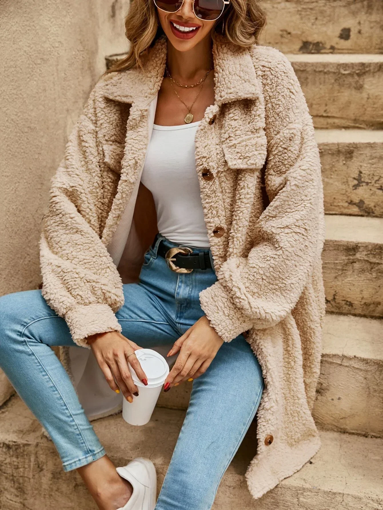 Nerea | Loose Casual Cardigan Bread Coat - Image 13