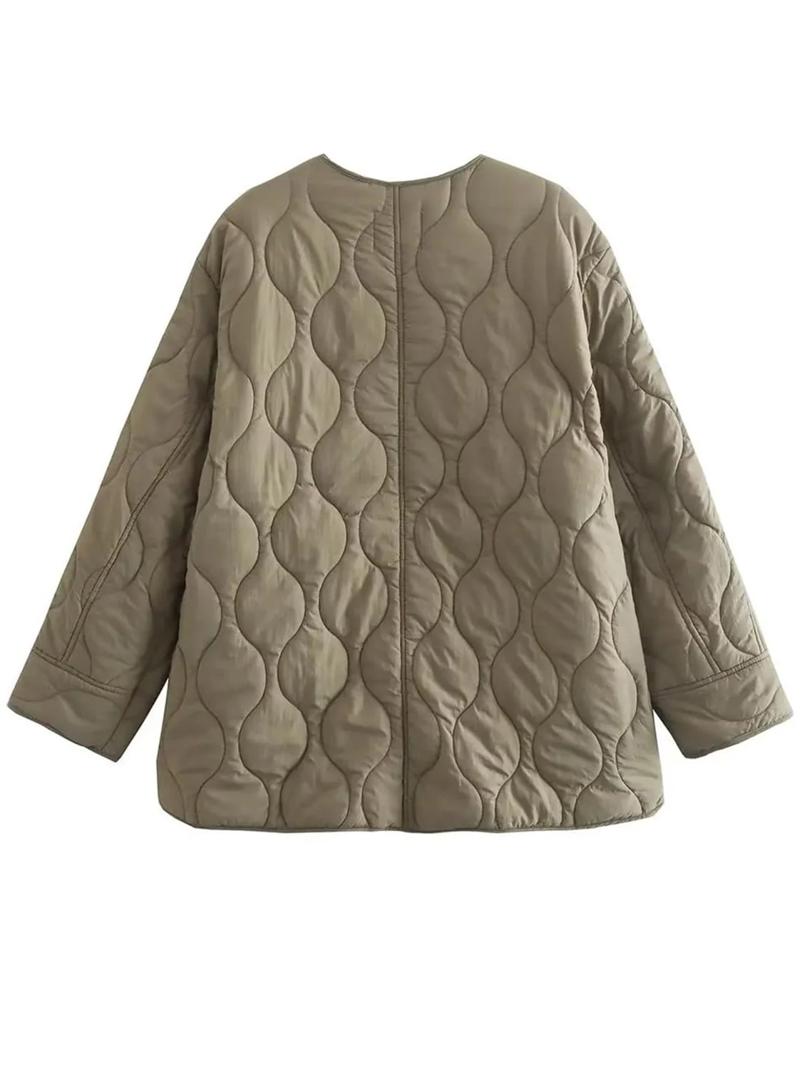 Nerea | Quilted winter coat with snap buttons and a crew neck - Image 2