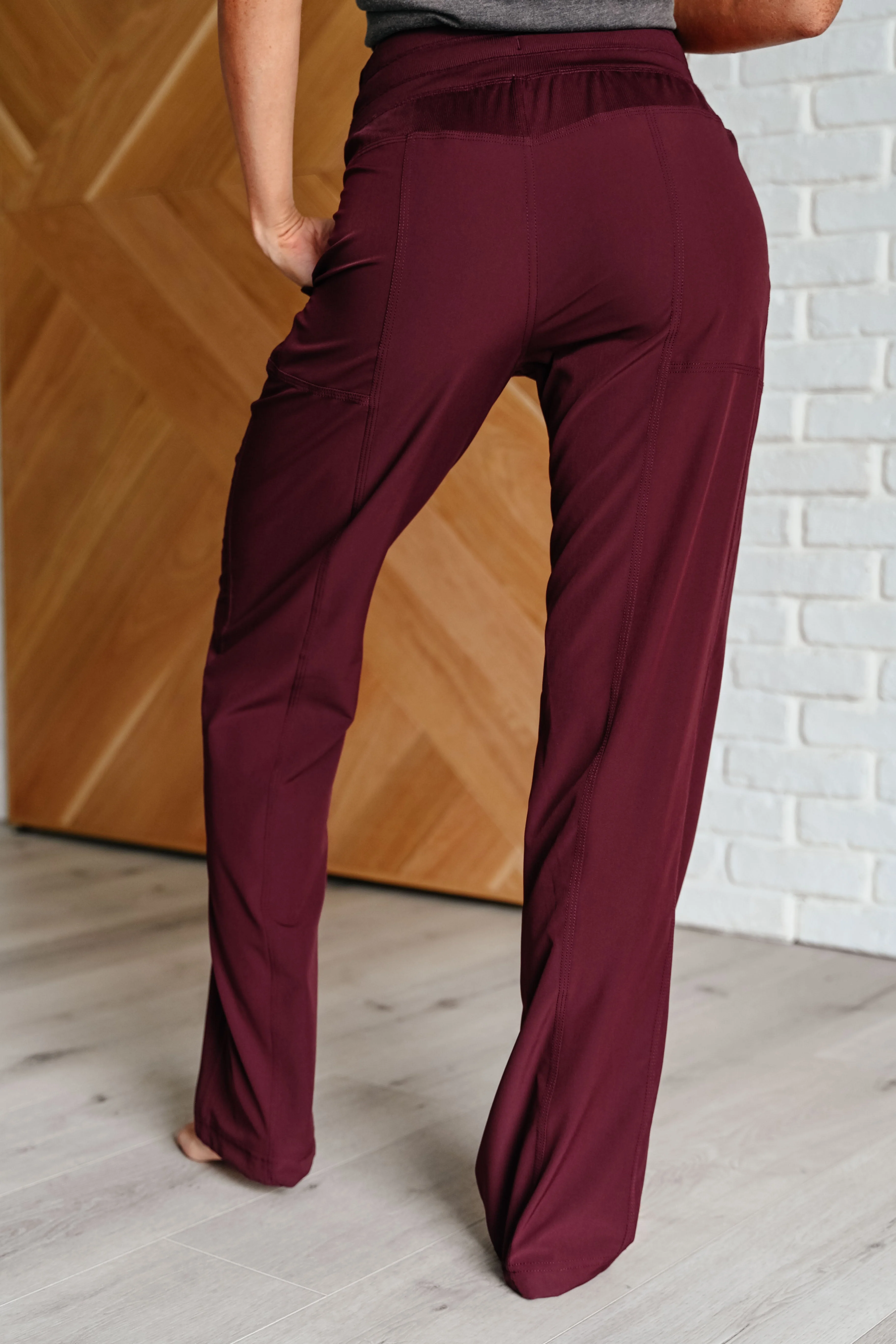 Nerea | Runner's high drawstring jogging pants in Red Merlot - Image 9