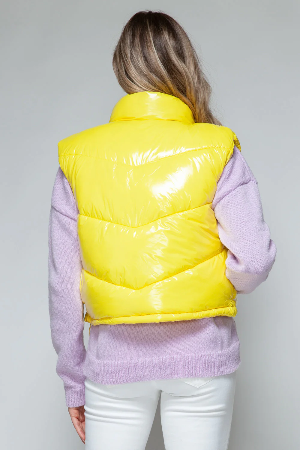 Nerea | Snobish shiny quilted vest with turtleneck and zip - Image 2