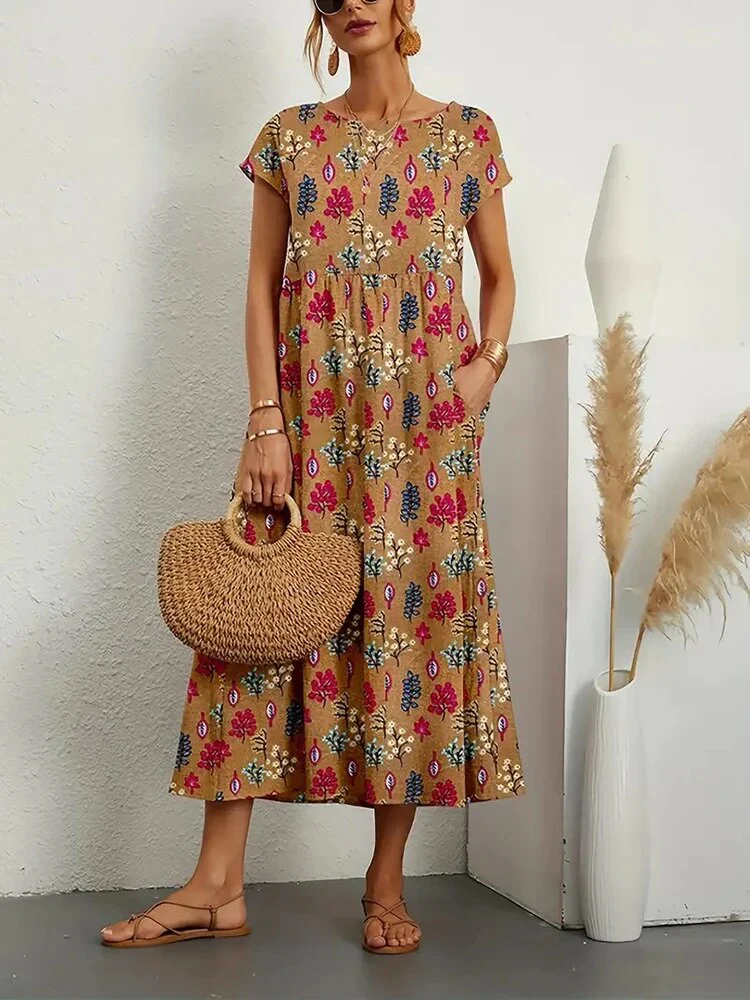 Nicole® | Long Cotton Summer Dress, Elegant And Comfortable