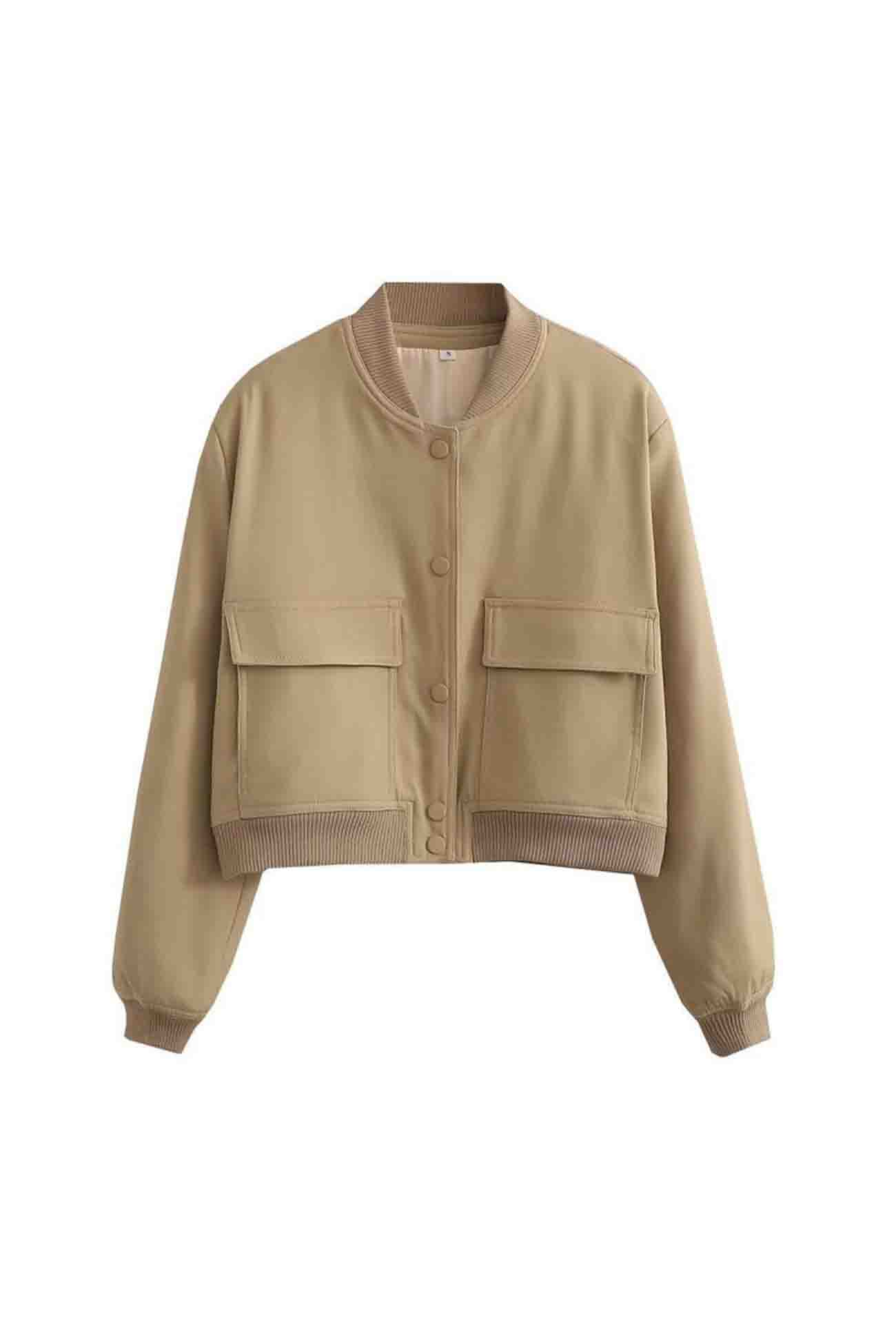 Nicole | Plain jacket with pockets and stand-up collar - Image 9