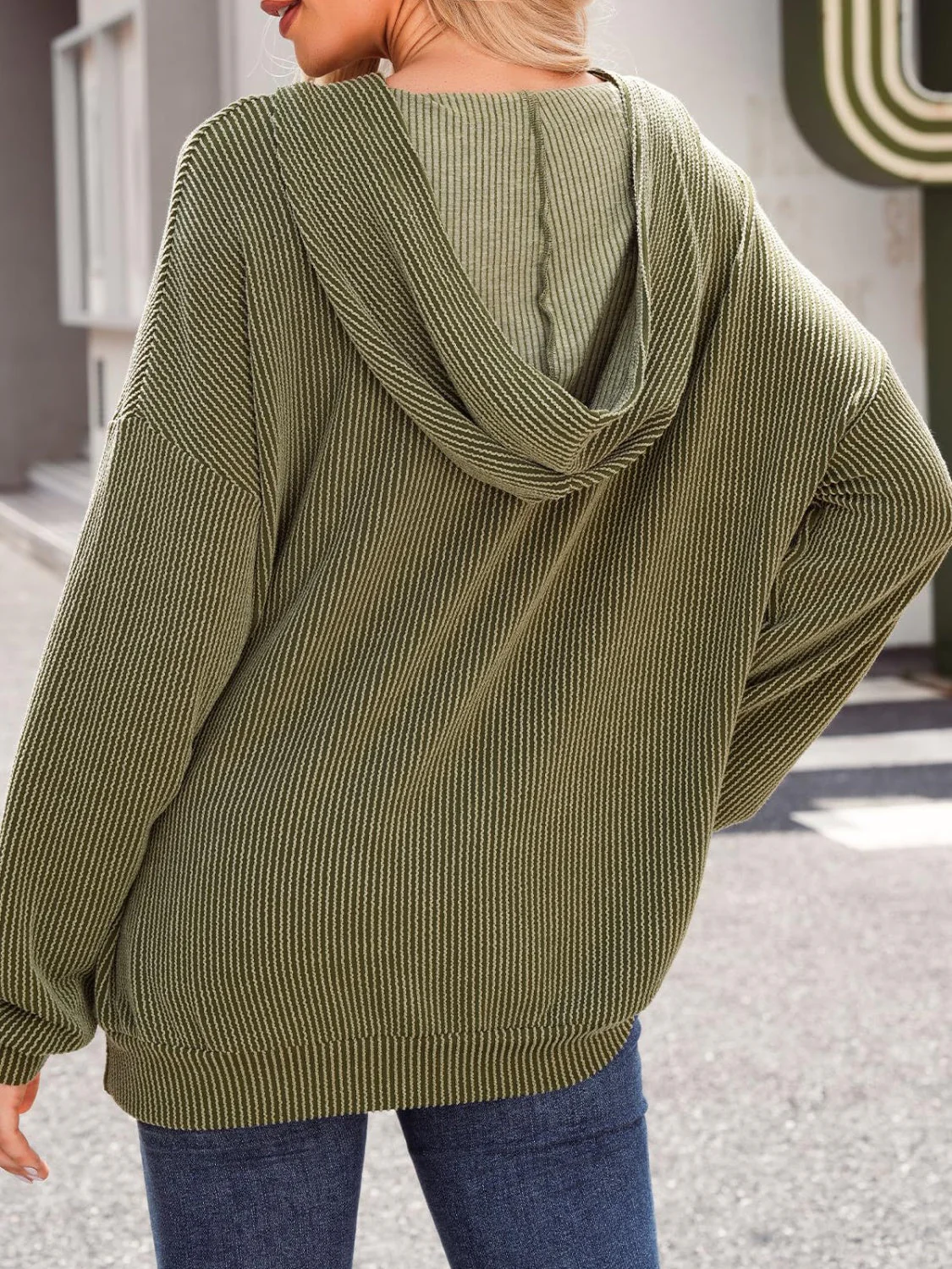 Nina | Double Take structured hoodie with kangaroo pocket and long sleeves - Image 3