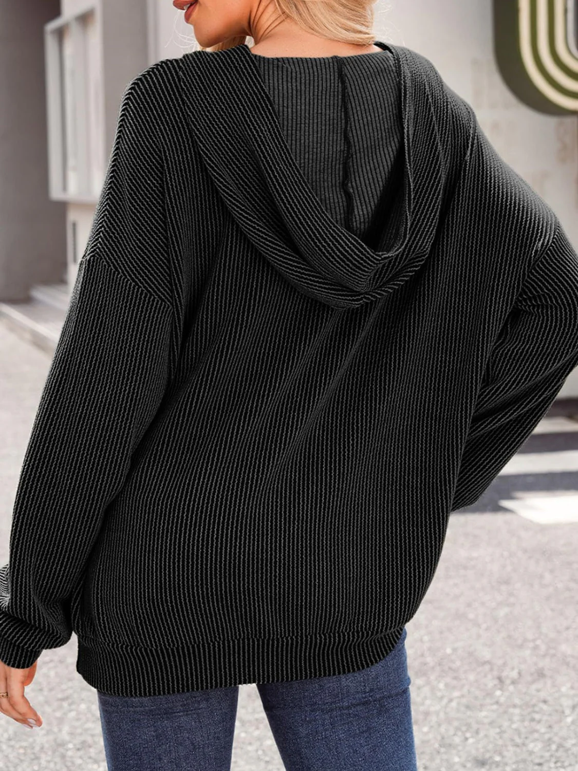 Nina | Double Take structured hoodie with kangaroo pocket and long sleeves - Image 9