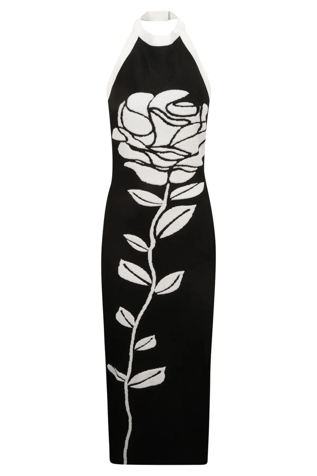 Nina® | Halterneck Floral Knit Midi Dress With Open Back - Image 8