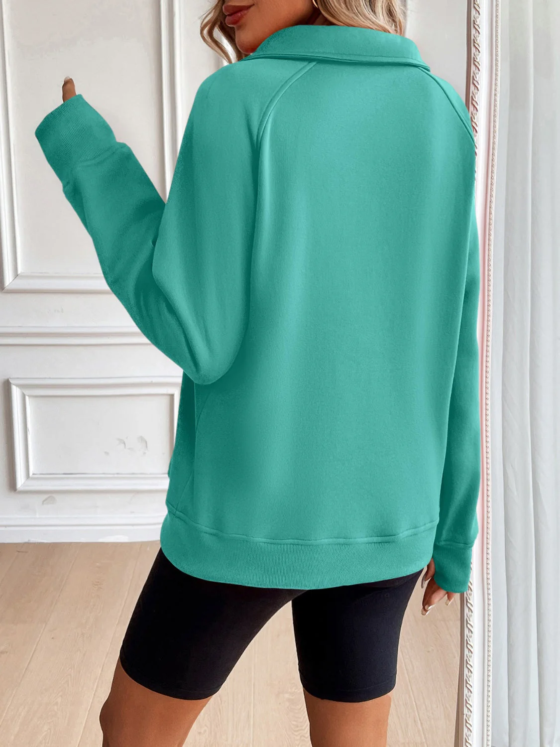 Nina | Ivy Lane half zip sweatshirt with raglan sleeves - Image 8