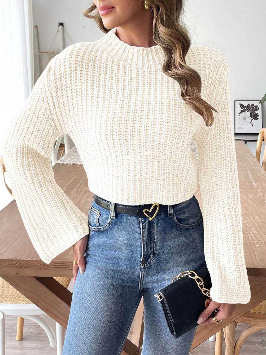 Nina | Long-sleeved sweater with stand-up collar - Image 6