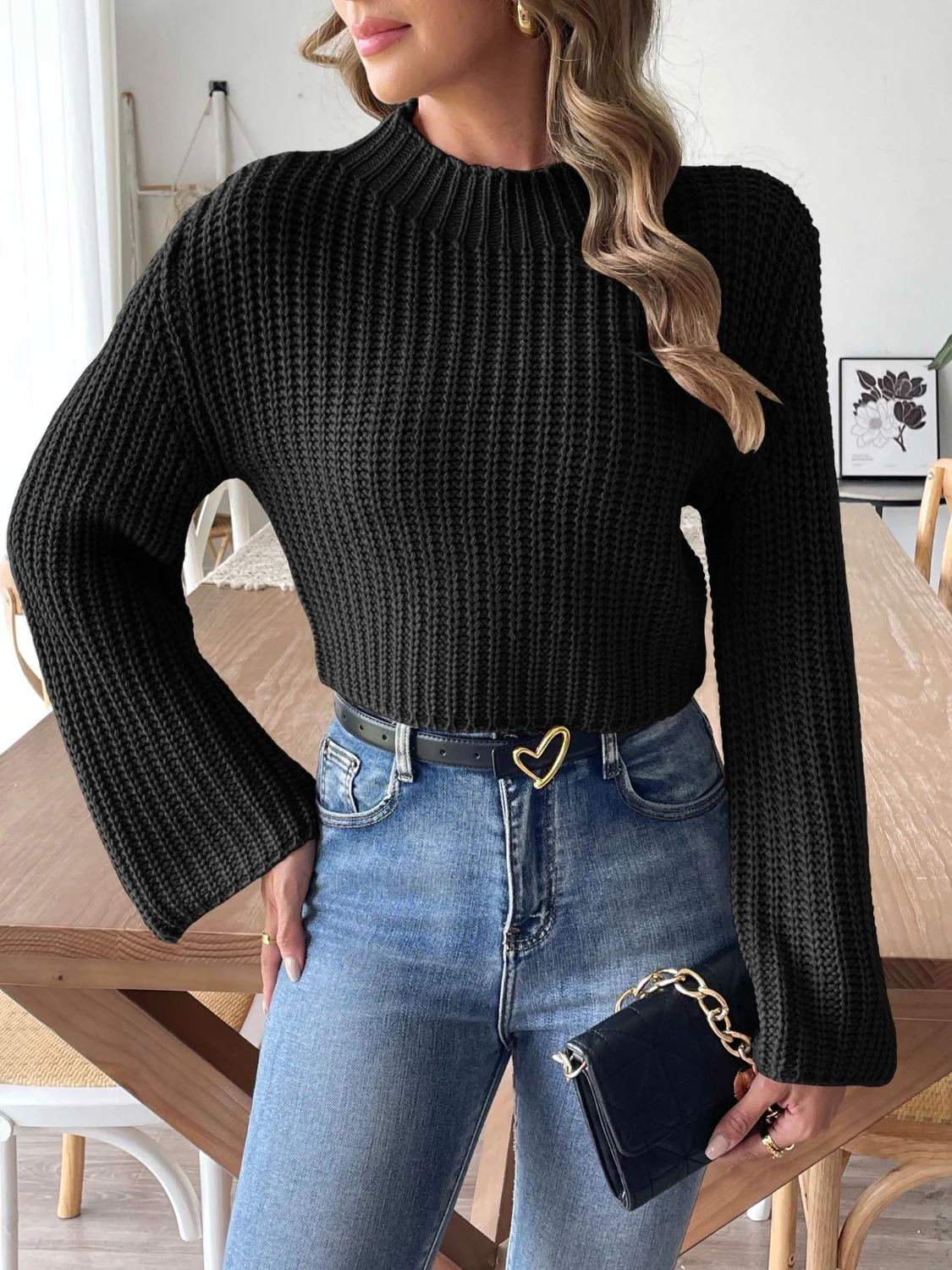 Nina | Long-sleeved sweater with stand-up collar - Image 7