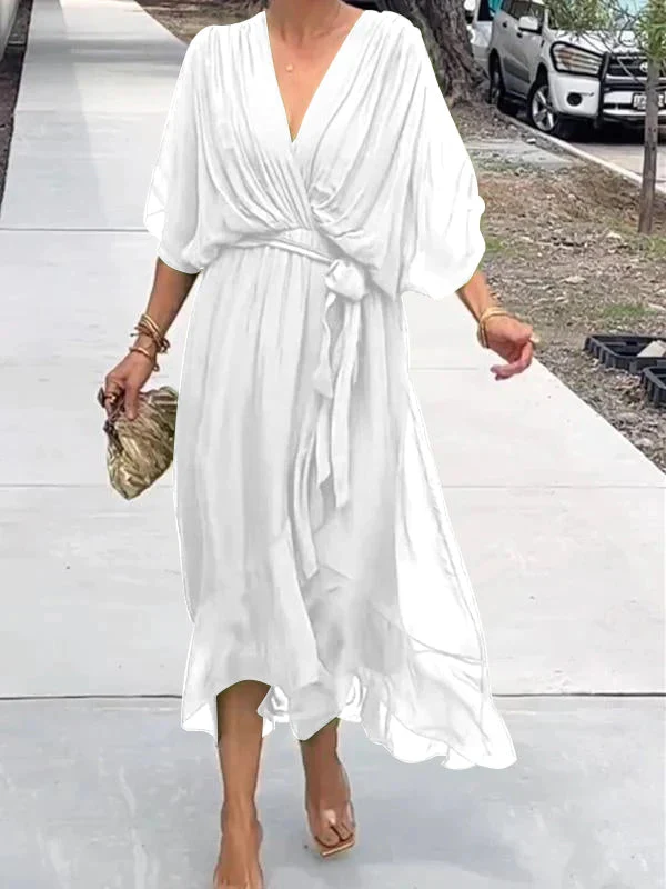 Nives® | Elegant Dress With V-Neckline - Image 2