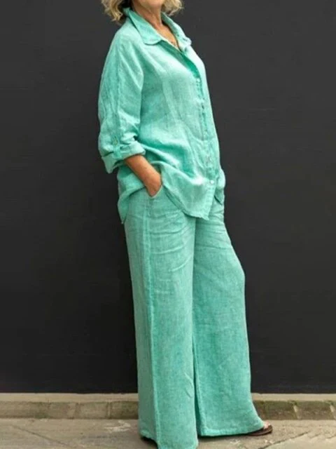 Noelia® | Casual Linen Blouse And Pants Set - Image 2