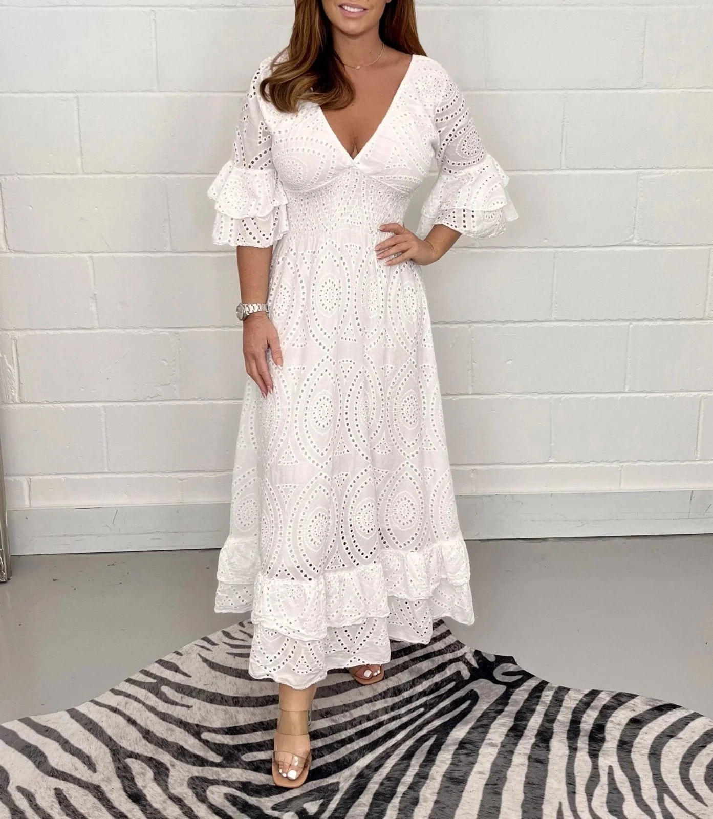 Nora® | Fashionable Dress With Ruffled Sleeves