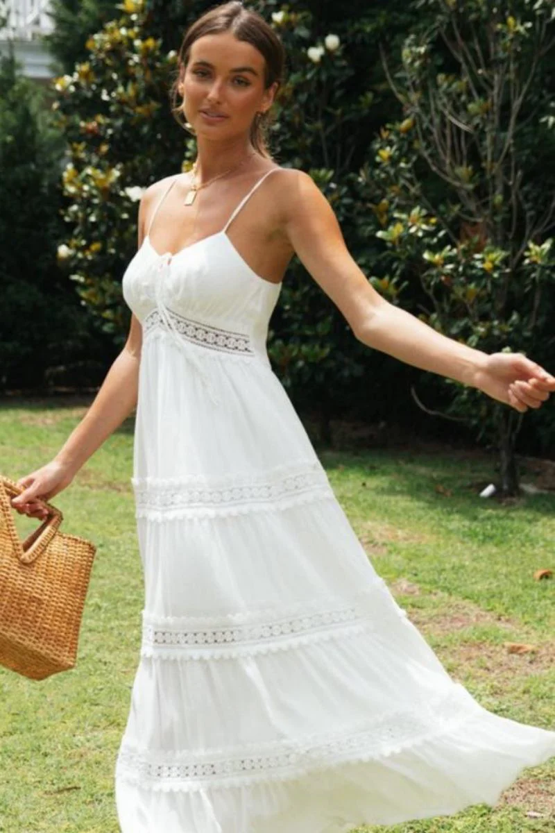 Nora® | Maxi Summer Dress In A-Line With Lace Trim - Image 2
