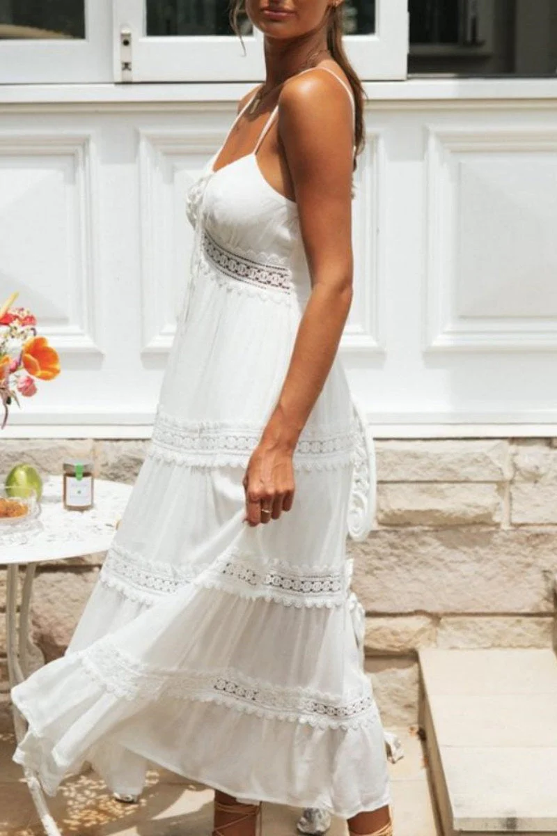 Nora® | Maxi Summer Dress In A-Line With Lace Trim - Image 4